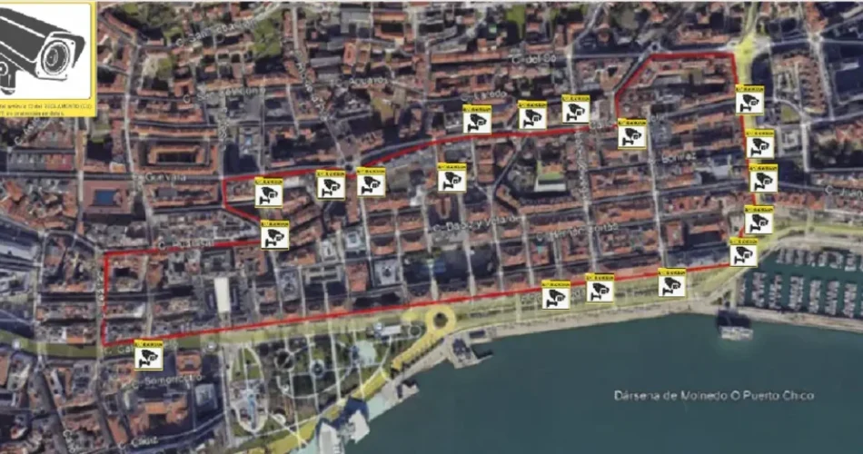 Ubicación de las camaras ZBE Santander